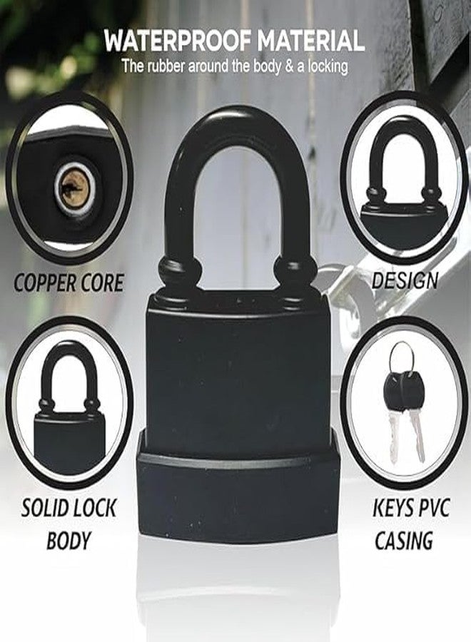 Vroxy Heavy Duty Outdoor Waterproof Padlock | Weatherproof Rust-Proof Steel Lock with Keys | High Security for Shed, Garage, Garden Gate, Door, Chain (1Pcs) (55mm (with 4 Keys)) - Image 5
